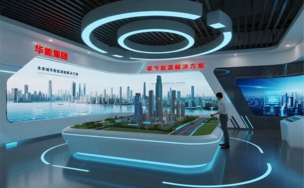 華能環(huán)保科技展廳里能摸到風、看到魚，還能穿越到 2050